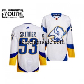 Kinder Buffalo Sabres Eishockey Trikot JEFF SKINNER 53 Adidas 2022-2023 Reverse Retro Weiß Authentic